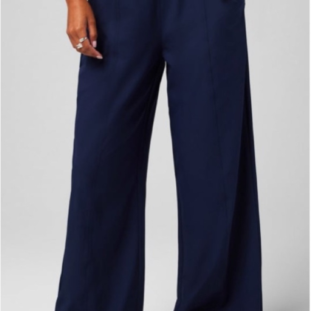 Women's Navy Wide-Leg Pants - Picture 2 of 2